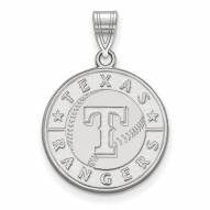 Texas Rangers Sterling Silver Large Pendant