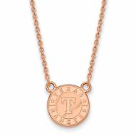 Texas Rangers Sterling Silver Rose Gold Plated Small Pendant Necklace