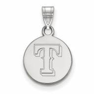 Texas Rangers Sterling Silver Small Disc Pendant