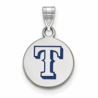 Texas Rangers Sterling Silver Small Enameled Pendant