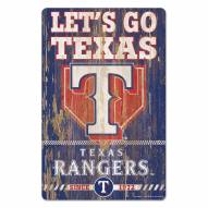 Texas Rangers Slogan Wood Sign