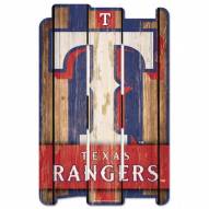 Texas Rangers Wood Fence Sign