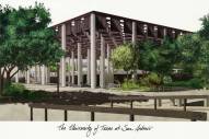 Texas San Antonio Roadrunners Campus Images Lithograph