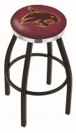 Texas State Bobcats Black Swivel Barstool with Chrome Accent Ring