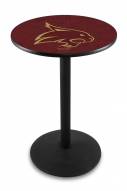 Texas State Bobcats Black Wrinkle Bar Table with Round Base