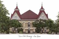 Texas State Bobcats Campus Images Lithograph