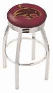 Texas State Bobcats Chrome Swivel Barstool with Ribbed Accent Ring