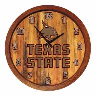 Texas State Bobcats "Faux" Barrel Top Wall Clock