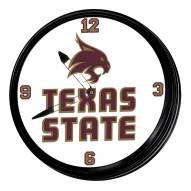Texas State Bobcats Retro Lighted Wall Clock