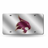 Texas State Bobcats Silver Laser Cut License Plate