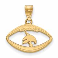 Texas State Bobcats Sterling Silver Gold Plated Football Pendant