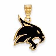 Texas State Bobcats Sterling Silver Gold Plated Large Enameled Pendant