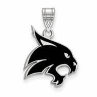 Texas State Bobcats Sterling Silver Large Enameled Pendant