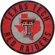 Texas Tech Red Raiders 12" Circle with State Sign
