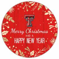 Texas Tech Red Raiders 12" Merry Christmas & Happy New Year Sign