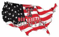 Texas Tech Red Raiders 15" USA Flag Cutout Sign