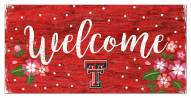 Texas Tech Red Raiders 6" x 12" Floral Welcome Sign