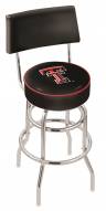 Texas Tech Red Raiders Chrome Double Ring Swivel Barstool with Back