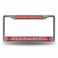 Texas Tech Red Raiders Chrome Glitter License Plate Frame