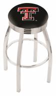 Texas Tech Red Raiders Chrome Swivel Barstool with Ribbed Accent Ring