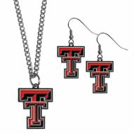 Texas Tech Red Raiders Dangle Earrings & Chain Necklace Set