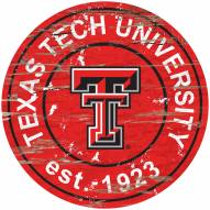 Texas Tech Red Raiders Distressed Round Sign