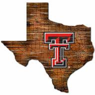 Texas Tech Red Raiders Distressed State with Logo Sign