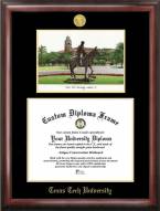 Texas Tech Red Raiders Gold Embossed Diploma Frame with Campus Images Lithograph