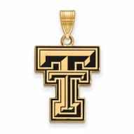 Texas Tech Red Raiders Sterling Silver Gold Plated Large Enameled Pendant