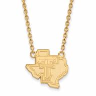 Texas Tech Red Raiders Sterling Silver Gold Plated Large Pendant Necklace