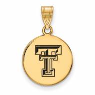 Texas Tech Red Raiders Sterling Silver Gold Plated Medium Enameled Disc Pendant
