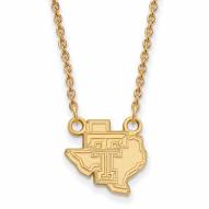 Texas Tech Red Raiders Sterling Silver Gold Plated Small Pendant Necklace