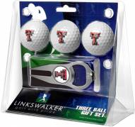 Texas Tech Red Raiders Golf Ball Gift Pack with Hat Trick Divot Tool