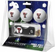 Texas Tech Red Raiders Golf Ball Gift Pack with Spring Action Divot Tool