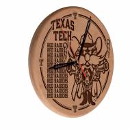 Texas Tech Red Raiders Laser Engraved Wood Clock
