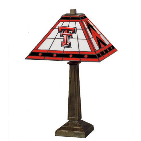 Texas Tech Red Raiders Stained Glass Mission Table Lamp