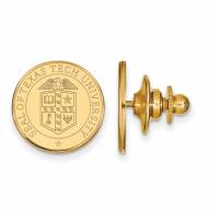 Texas Tech Red Raiders Sterling Silver Gold Plated Crest Lapel Pin