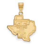 Texas Tech Red Raiders Sterling Silver Gold Plated Large Pendant