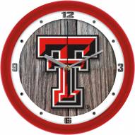 Texas Tech Red Raiders Weathered Wood Wall Clock