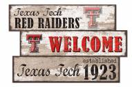 Texas Tech Red Raiders Welcome 3 Plank Sign
