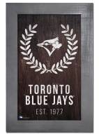 Toronto Blue Jays 11" x 19" Laurel Wreath Framed Sign