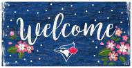 Toronto Blue Jays 6" x 12" Floral Welcome Sign