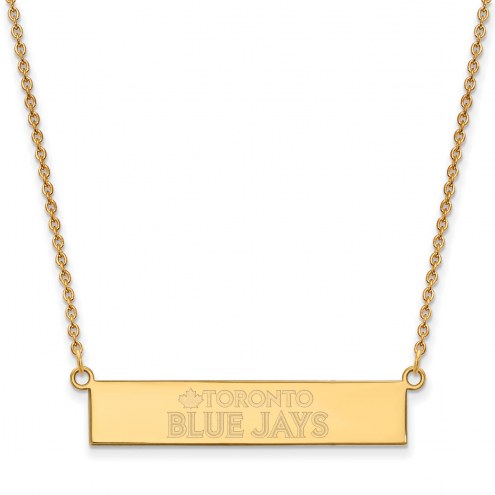 Toronto Blue Jays Sterling Silver Gold Plated Bar Necklace