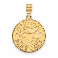 Toronto Blue Jays MLB Sterling Silver Gold Plated Large Pendant