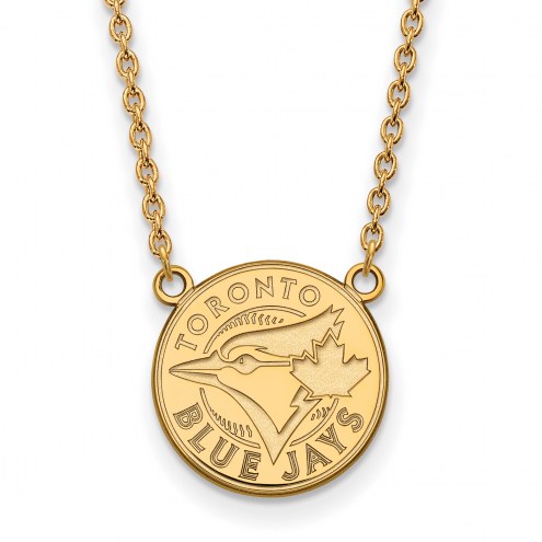 Toronto Blue Jays Sterling Silver Gold Plated Large Pendant Necklace
