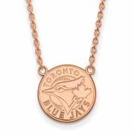 Toronto Blue Jays Sterling Silver Rose Gold Plated Large Pendant Necklace