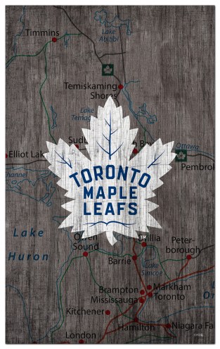 Toronto Maple Leafs 11&quot; x 19&quot; City Map Sign