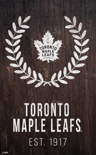 Toronto Maple Leafs 11&quot; x 19&quot; Laurel Wreath Sign