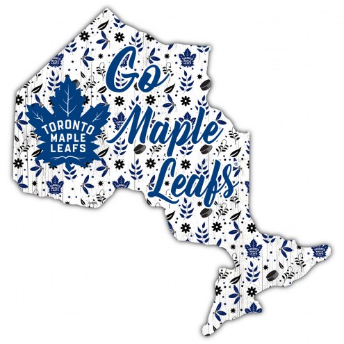 Toronto Maple Leafs 12&quot; Floral State Sign