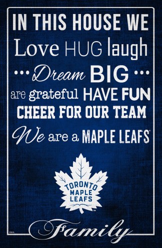 Toronto Maple Leafs 17&quot; x 26&quot; In This House Sign